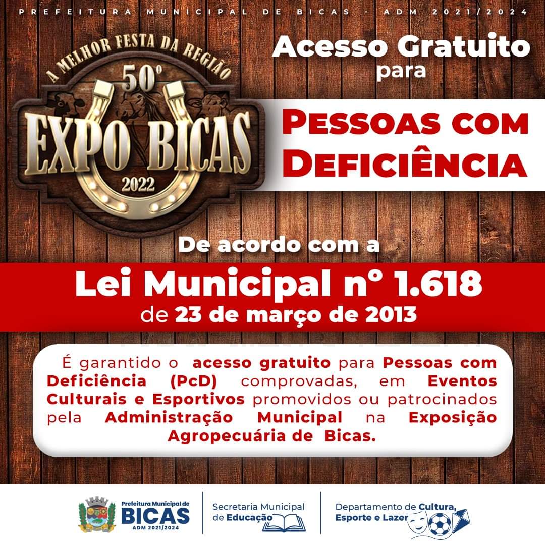 ExpoBicas: Prefeitura garante acesso gratuito para pessoas com deficiência